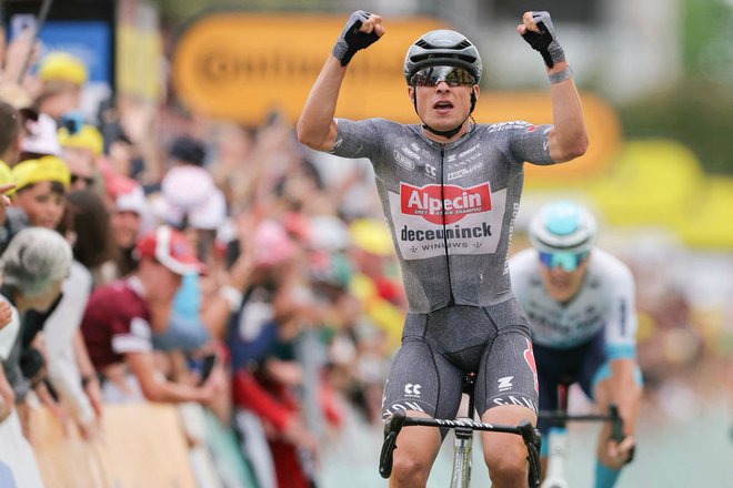 Jasper Philipsen je v 13. etapi slavil svojo drugo zmago na letošnjem Touru. FOTO: Thomas Samson/AFP
