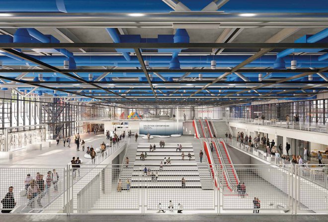 Predsednik Pompidouja je ob razglasitvi rezultatov povedal, da izbran načrt obnove »ohranja DNK prvotne zgradbe«. FOTO: Moreau Kusunoki v sodelovanju s studiem Frida Escobedo