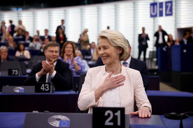 Ursula von der Leyen ob izvolitvi na čelo evropske komisije FOTO: Johanna Geron/REUTERS