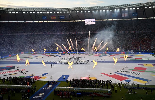 Zaključna slovesnost eura 2024 v nogometu je bila spektakularna, navdušeni so bili tudi v ZDA. FOTO: Annegret Hilse/Reuters