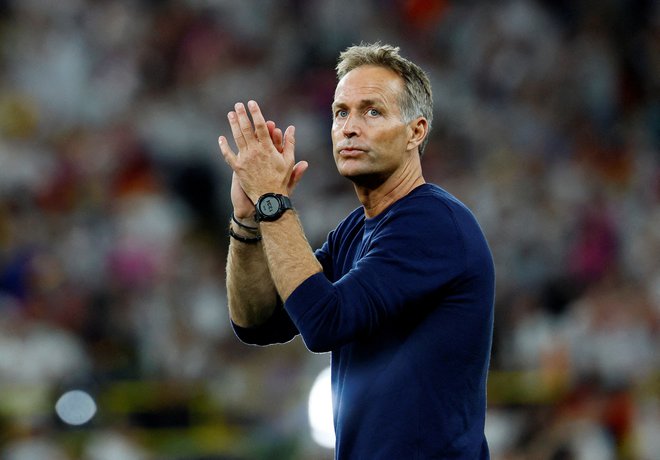 Kasper Hjulmand je vodil Dansko v obeh lanskih tekmah s Slovenijo in tudi v njunem dvoboju na letošnjem euru v Nemčiji. FOTO: Wolfgang Rattay/Reuters