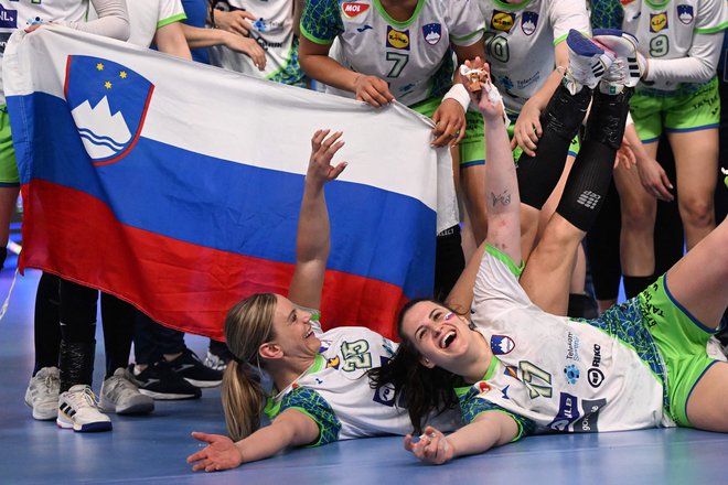 Slovenke so se aprila v Ulmu veselile olimpijske vstopnice. FOTO: Kirill Kudryavtsev/AFL