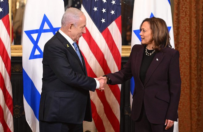 Kamala Harris in Benjamin Netanjahu FOTO: Roberto Schmidt/AFP