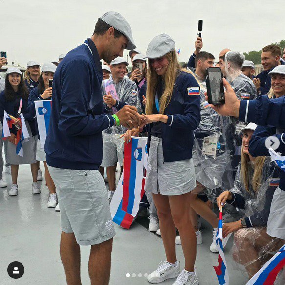 Zaroka Žana Luke Zelka in Anite Horvat na OI v Parizu. FOTO: Instagram, slovenska olimpijska reprezentanca