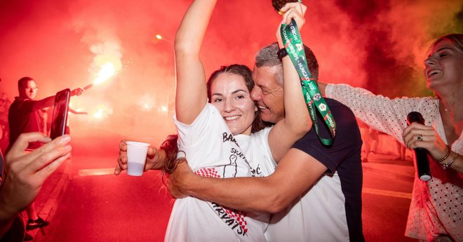 Olimpijska zmagovalka v judu Barbara Matić in oče Boris Matić FOTO: Saša Burić/cropix