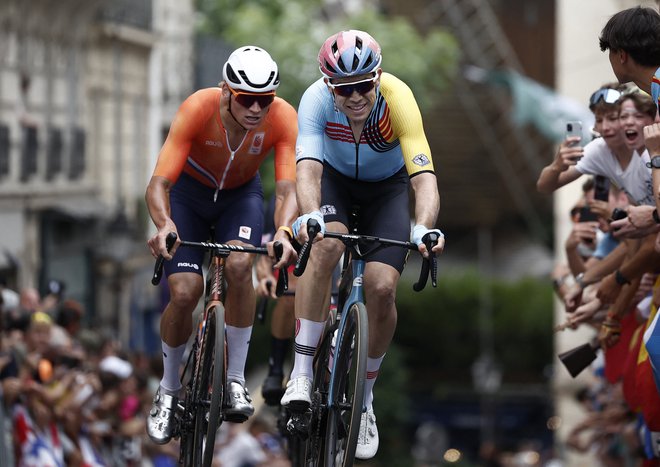 Mathieu van der Poel in Wout van Aert. FOTO: Benoit Tessier/Reuters