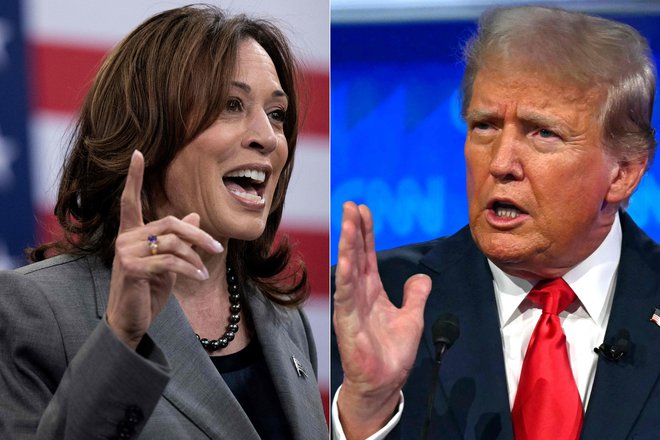 Kamala Harris in Donald Trump FOTO: Brendan Smialowski/AFP

 