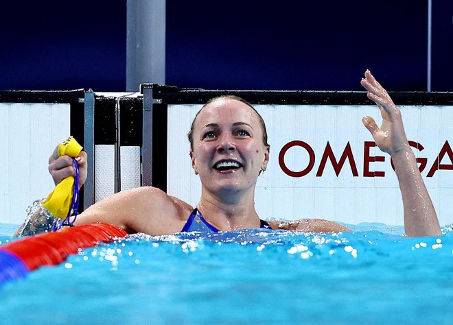 Švedska šampionka Sarah Sjöström se je veselila nove lovorike. FOTO: Evgenia Novozhenina/Reuters