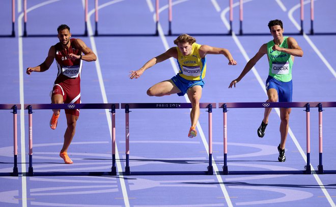 V prvi kvalifikacijski skupini v teku na 400 m je Ian Matic Guček s časom 50,30 sekunde zasedel sedmo mesto. FOTO: Phil Noble/Reuters