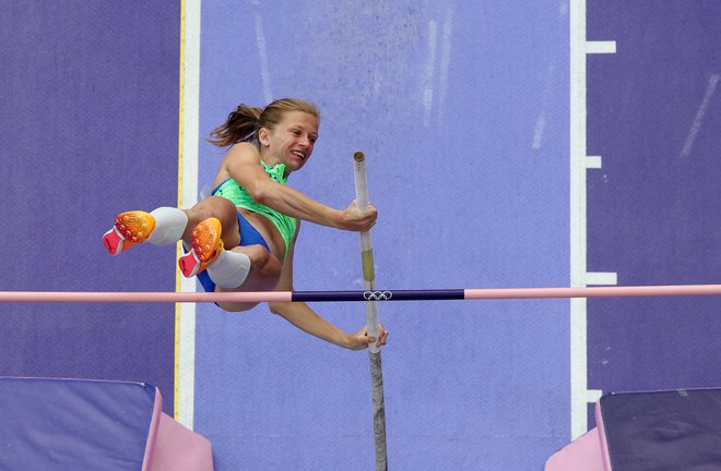 Tina Šutej je v skoku s palico pristala na 19. mestu. FOTO: Fabrizio Bensch/Reuters