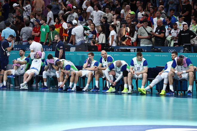 Slovenski rokometaši so bili največji osmoljenci olimpijskega turnirja, česar niso mogli skriti. FOTO:Sameer Al-doumy/AFP