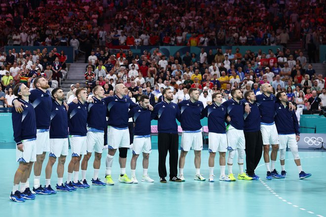 Slovenski rokometaši so se enotno in do zadnjega borili tako za finale z Danci kot za bron s Španci. FOTO: Sameer Al-Doumy/AFP