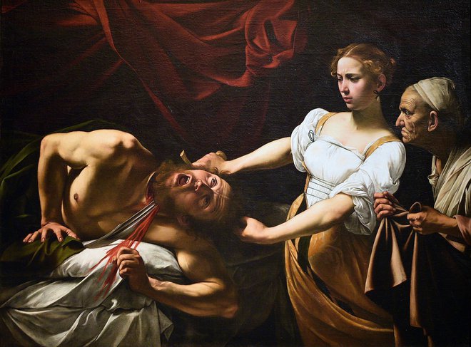 Znamenito platno Judita ubija Holoferna, ki jo je Artemisia Gentileschi naslikala leta 1610, ko ji je bilo komaj devetnajst let. FOTO: Wikipedija