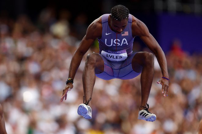 Noah Lyles je v Parizu prekipeval od energije, nato ga je zdelal koronavirus. FOTO: Stephanie Lecocq/Reuters