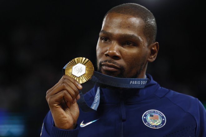 V olimpijskem finalu proti Francozom je Kevin Durant prispeval 15 točk, štiri asistence in štiri skoke. FOTO: Evelyn Hockstein/Reuters