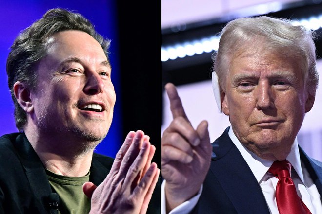 Elon Musk in Donald Trump sta vrnitev nekdanjega ameriškega predsednika na družabno omrežje X proslavila s pogovorom, namenjenim neodločenim ameriškim volivcem. Foto Frederic J. Brown/Afp