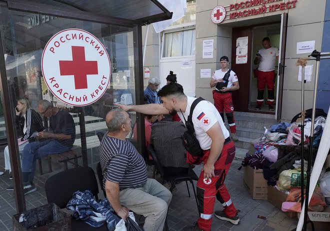 Humanitarna pomoč v Kursku. FOTO: Tatyana Makeyeva/AFP