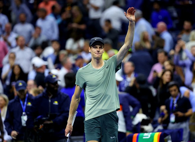 Jannik Sinner je še dve zmagi oddaljen od prve lovorike v New Yorku. FOTO: Andrew Kelly/Reuters