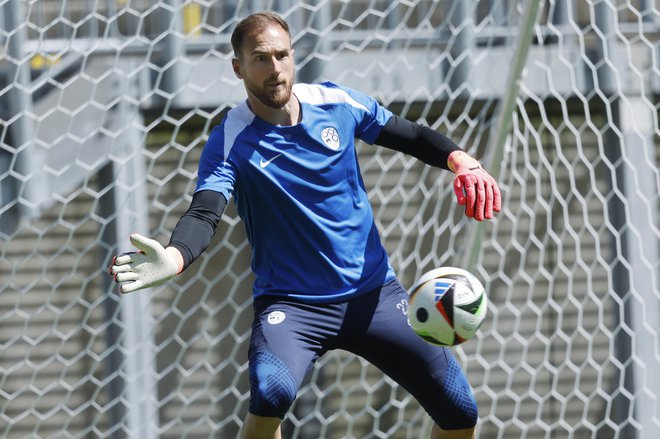 Jan Oblak je sodeloval na četrtkovem treningu Slovenije. FOTO: Leon Vidic