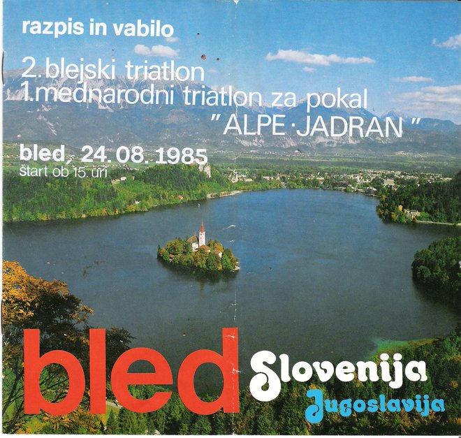 Takole so leta 1984 vabili na premierno tekmovanje v triatlonu v nekdanji Jugoslaviji. Foto arhiv TZS