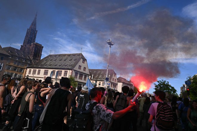 Protesti v Strasbourgu. FOTO: Sebastien Bozon/AFP