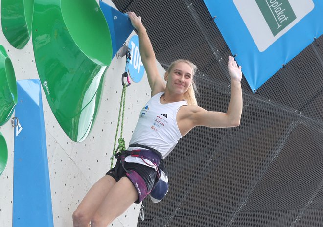 Janja Garnbret je bila razred zase tudi v Kopru. FOTO: Blaž Samec/Delo