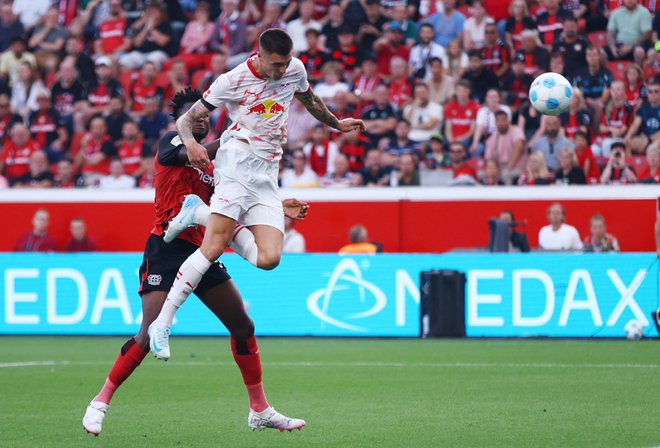 Benjamin Šeško bo poskušal kakšen gol zabiti tudi Unionu. FOTO: Thilo Schmuelgen/Reuters