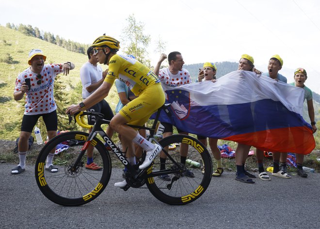 Tadej Pogačar je v Franciji navdušil slovenske navijače, tokrat je bil v Kanadi 7. FOTO: Stephane Mahe/Reuters