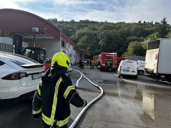 Požar v Luciji FOTO: Nataša Čepar/Delo