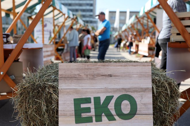 Na Gospodarskem razstavišču so v okviru ekološkega dneva EU potekali predstavitve ekoloških kmetij, strokovna predavanja in kulinarične degustacije. FOTO: Blaž Samec/Delo