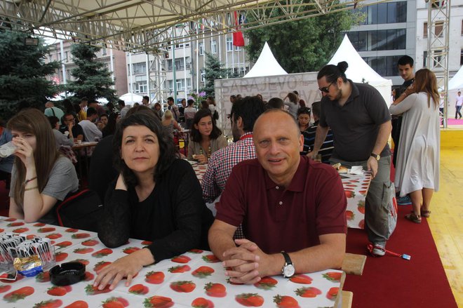 Izeta Građević in Mirsad Purivatra, soustanovitelja in duša in srce Sarajevskega filmskega festivala FOTO:  osebni arhiv