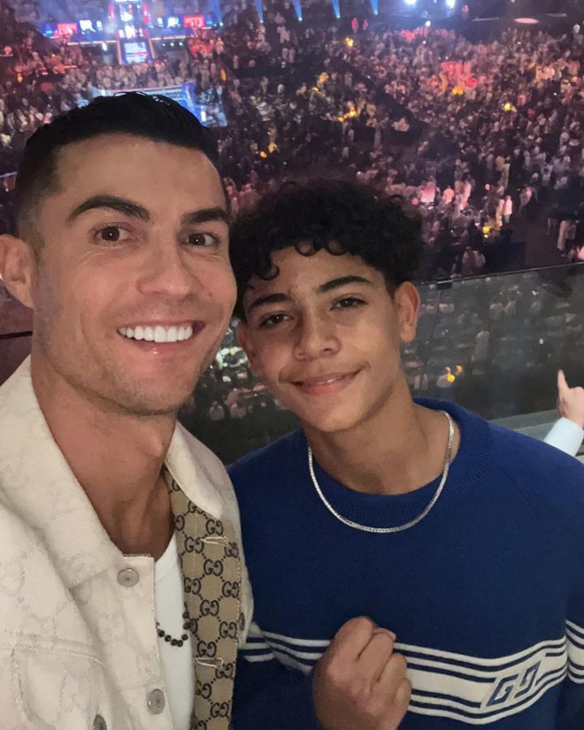 Cristiano Ronaldo in njegov sin CR junior. FOTO: Instagram