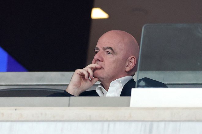 Predsednik Fife Gianni Infantino še ni sprejel končne odločitve o pobudi Palestine. FOTO: Luke Hales/AFP