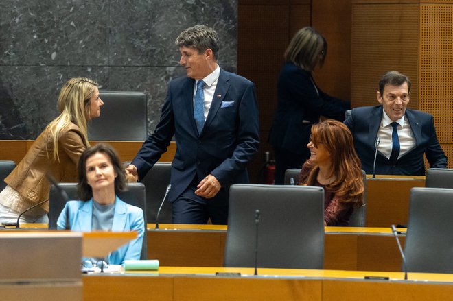 Ministrski zbor ima nova člana: obrambnega ministra Boruta Sajovica in šolskega Vinka Logaja. FOTO: Voranc Vogel/Delo