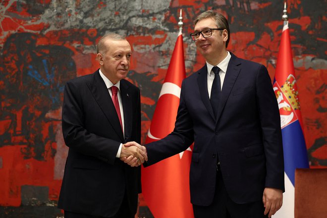 Turški predsednik Recep Tayyip Erdoğan je četrtič v osmih letih obiskal Srbijo ter se srečal s predsednikom Aleksandrom Vučićem.               Foto Zorana Jevtic/Reuters