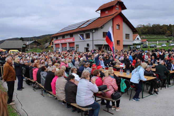 Več kakor 1200 ljudi se je udeležilo spominske slovesnosti v Dobrniču. FOTO: Bojan Rajšek/Delo