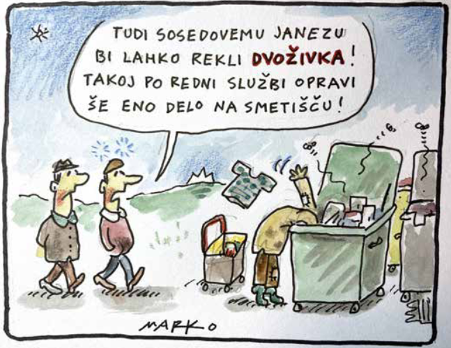 Geslo Revščina. KARIKATURA: Marko Kočevar