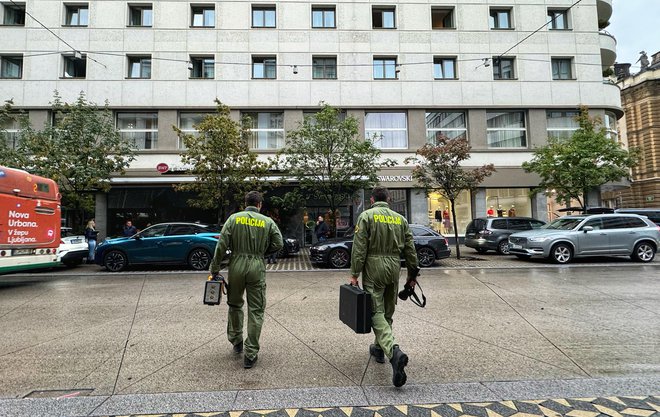 Kraj dogodka so si ogledali tudi policisti. FOTO: Matej Družnik/Delo