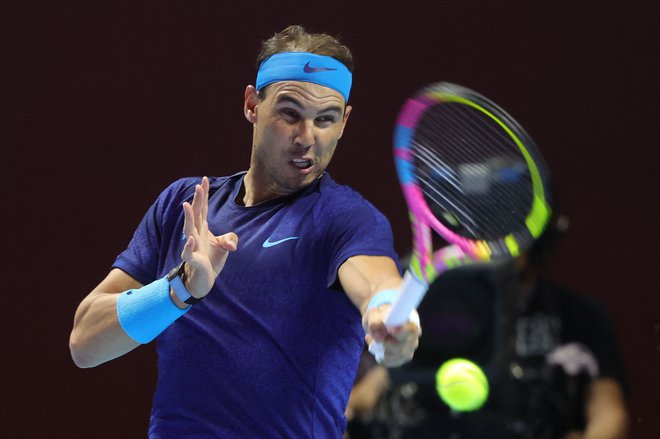 Rafa Nadal v Rijadu igra na predzadnjem turnirju kariere. FOTO: Fayez Nureldine/AFP