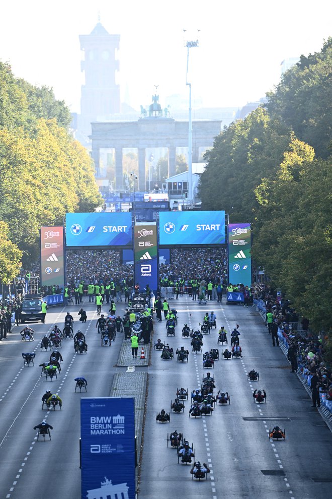 V Berlinu je tudi maraton na vozičkih. FOTO: Annegret Hilse/Reuters