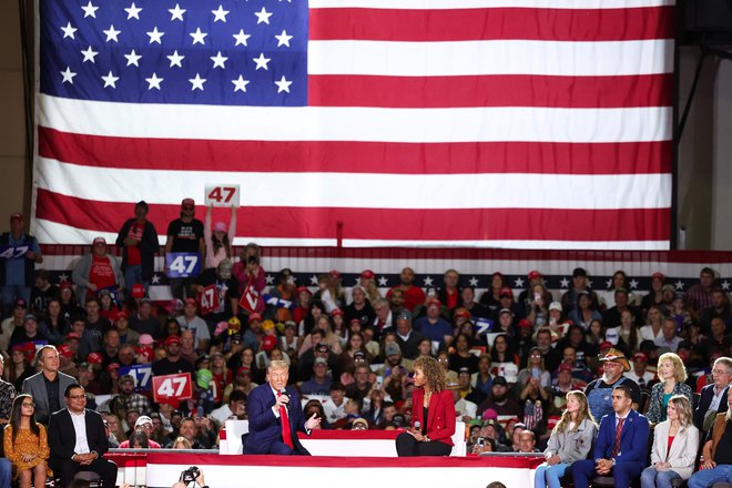 Trump v pensilvanskem Lancastru. FOTO: Charly Triballeau/AFP