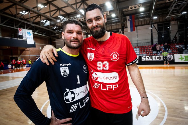 Stefan Žabić (desno) in vratar Nebojša Bojić bosta velika ovira za svoj bivši klub iz Celja. Foto RD Slovan