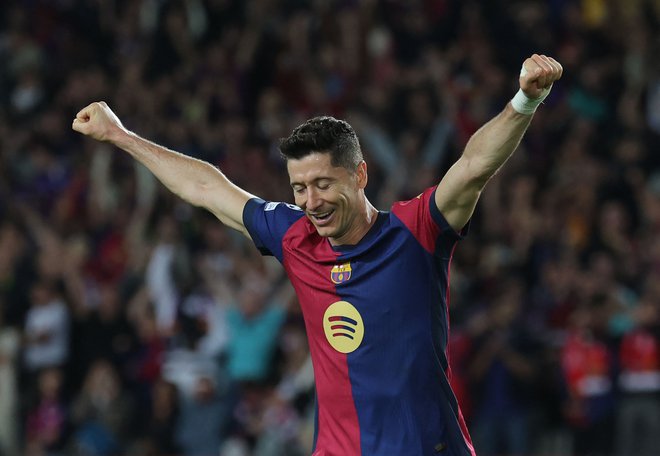 Robert Lewandowski je zabil gol nekdanjemu klubu. FOTO: Lluis Gene/AFP