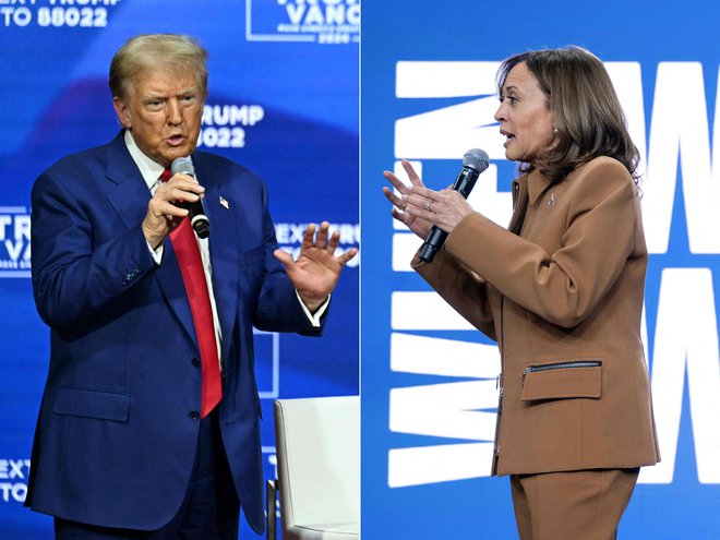 Predsedniška kandidata Donald Trump in Kamala Harris. Foto: Jim Watson/Afp