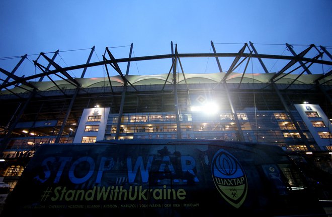 Dynamo Kyiv evropske tekme zaradi vojnega stanja iga na Volksparkstadionu v Hamburgu. FOTO: Cathrin Mueller/Reuters