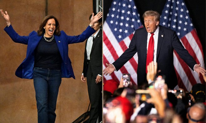 Oba predsedniška kandidata, Kamala Harris in Donald Trump, sta med kampanjo zagotavljala, da bosta predsednik oziroma predsednica vseh Američanov. Foto David Becker/AFP