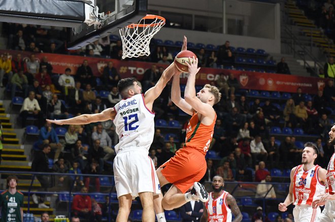 Jaka Blažič proti nekdanji ekipi ni imel najboljšega dne. FOTO: Cedevita Olimpija