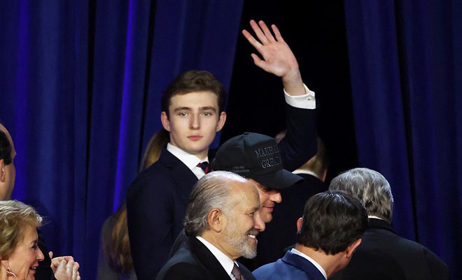 Barron Trump je letos prvič volil. FOTO: Brendan Mcdermid/Reuters