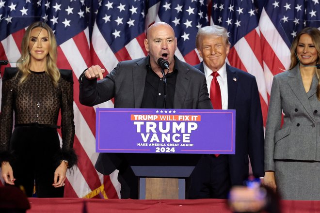 Predsednik tekmovanja UFC Dana White na shodu Donalda Trumpa. FOTO: Win Mcnamee/Getty Images Via Afp