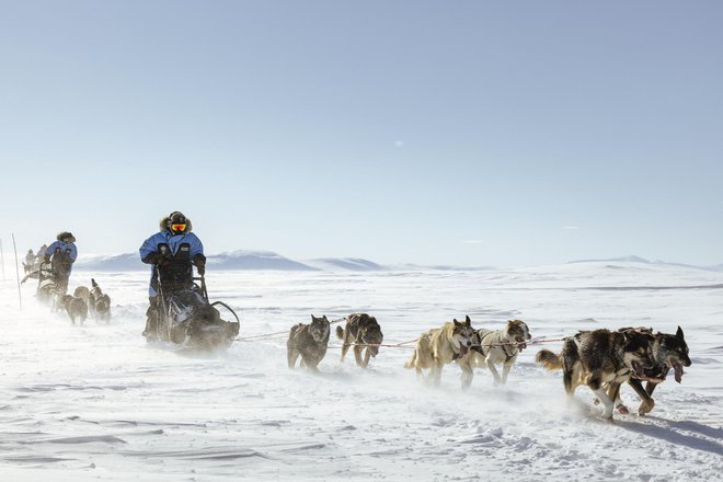 Običajno so se odpravili ob osmih in bili z enournim odmorom za kosilo na poti do petih popoldne. FOTO: Adam Bove/Fjallraven Polar